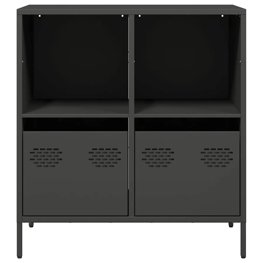Buffet noir 68x39x73,5 cm acier laminé à froid - 4