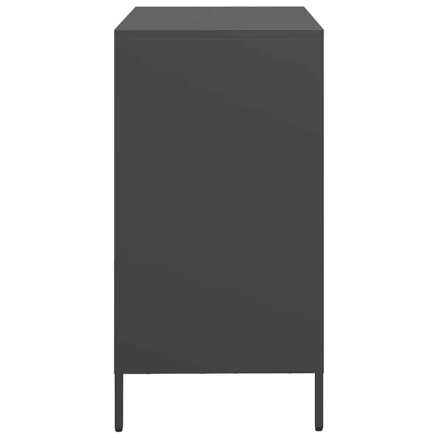 Buffet noir 68x39x73,5 cm acier laminé à froid - 6