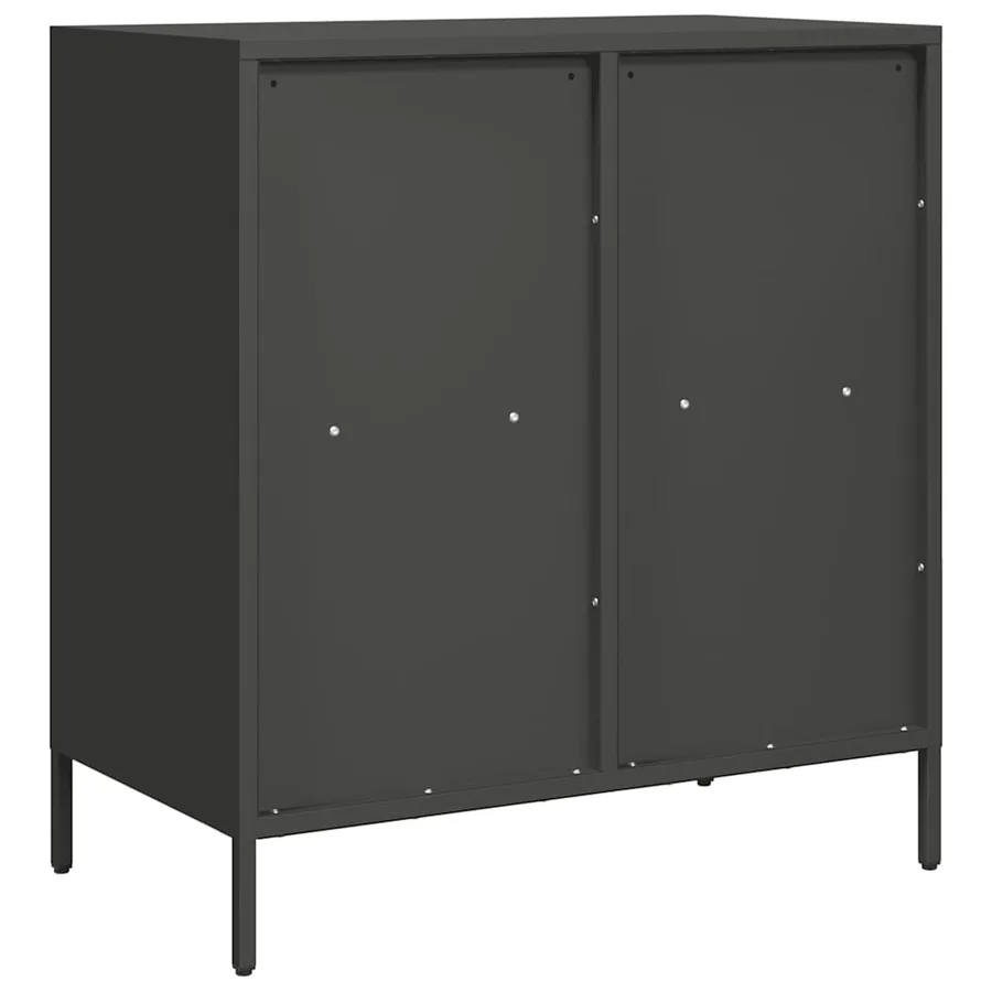 Buffet noir 68x39x73,5 cm acier laminé à froid - 7