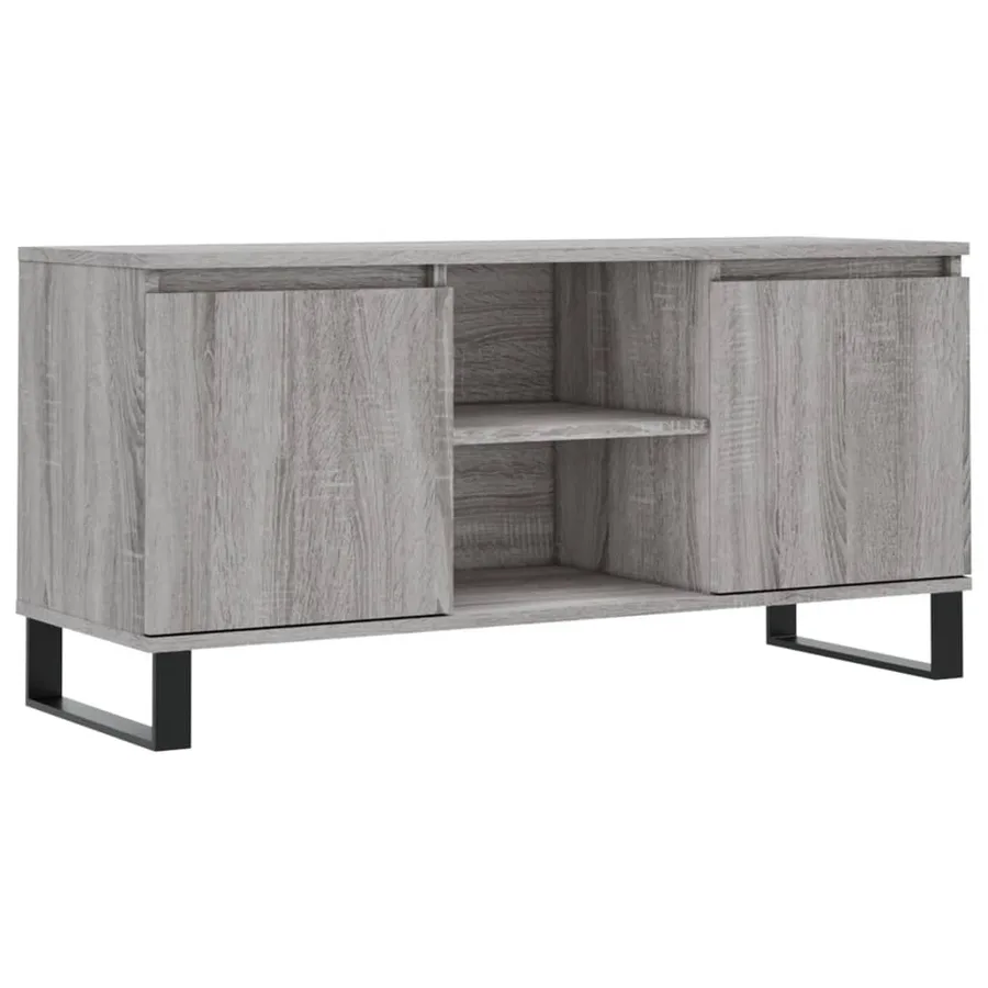 Meuble TV sonoma gris 104x35x50 cm bois d'ingénierie - 2