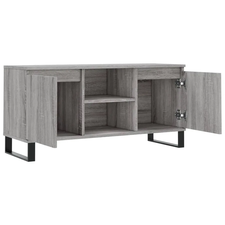 Meuble TV sonoma gris 104x35x50 cm bois d'ingénierie - 6