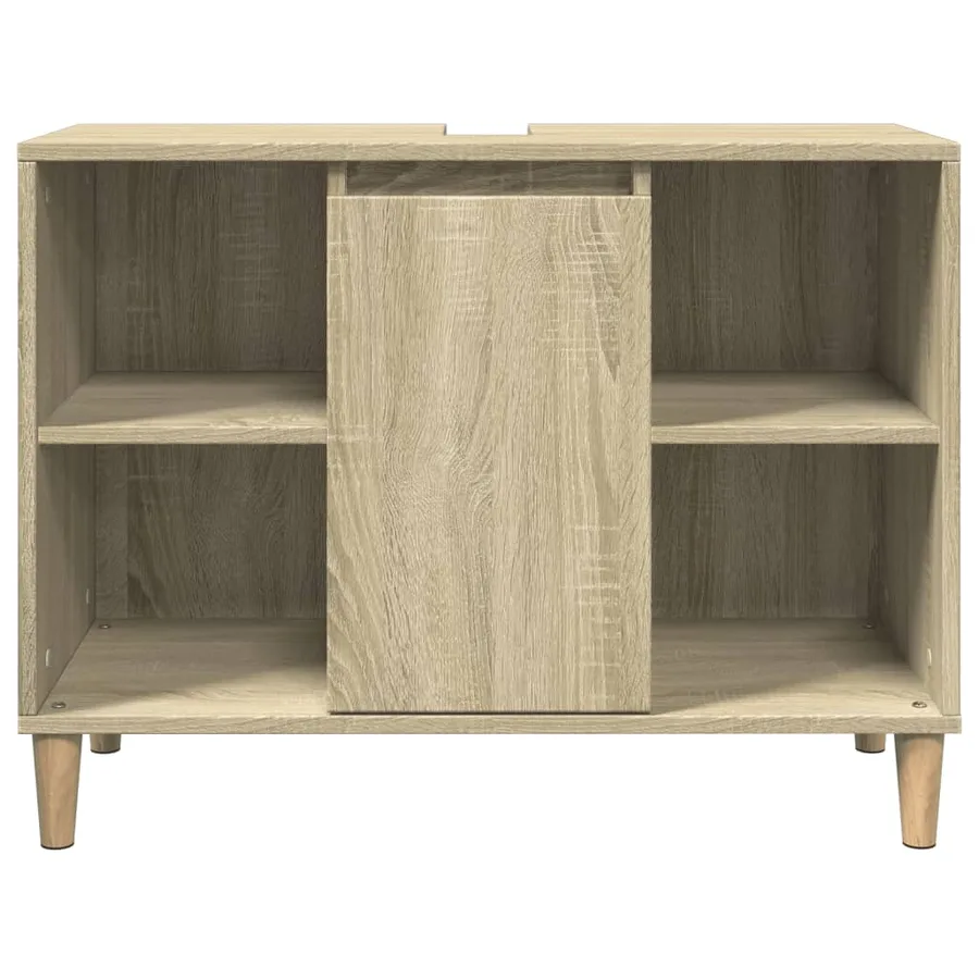 Armoire salle de bain chêne sonoma 80x33x60cm bois d'ingénierie - 5
