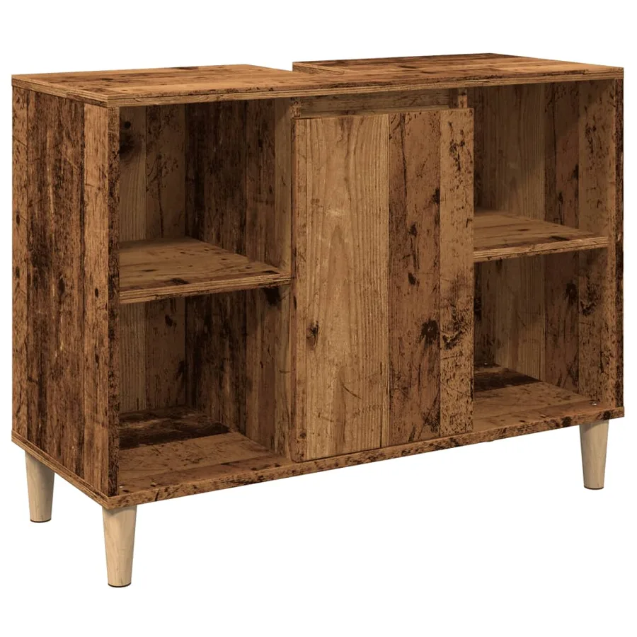 Armoire de salle de bain vieux bois 80x33x60 cm bois ingénierie - 2