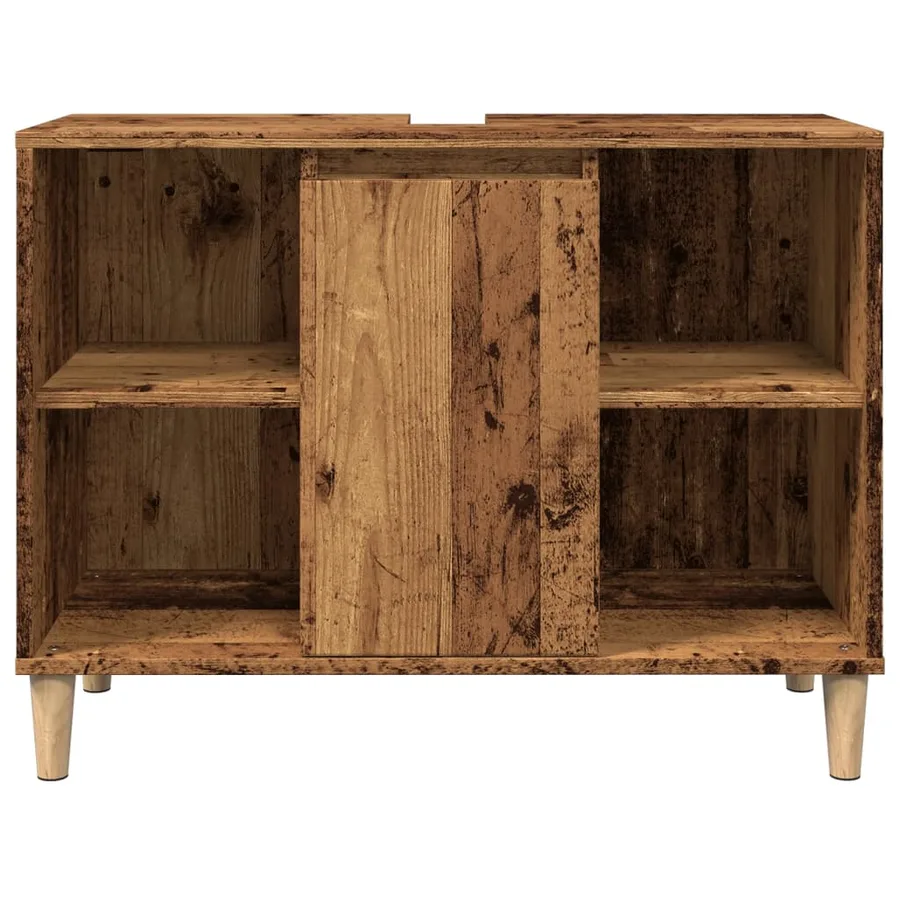 Armoire de salle de bain vieux bois 80x33x60 cm bois ingénierie - 5