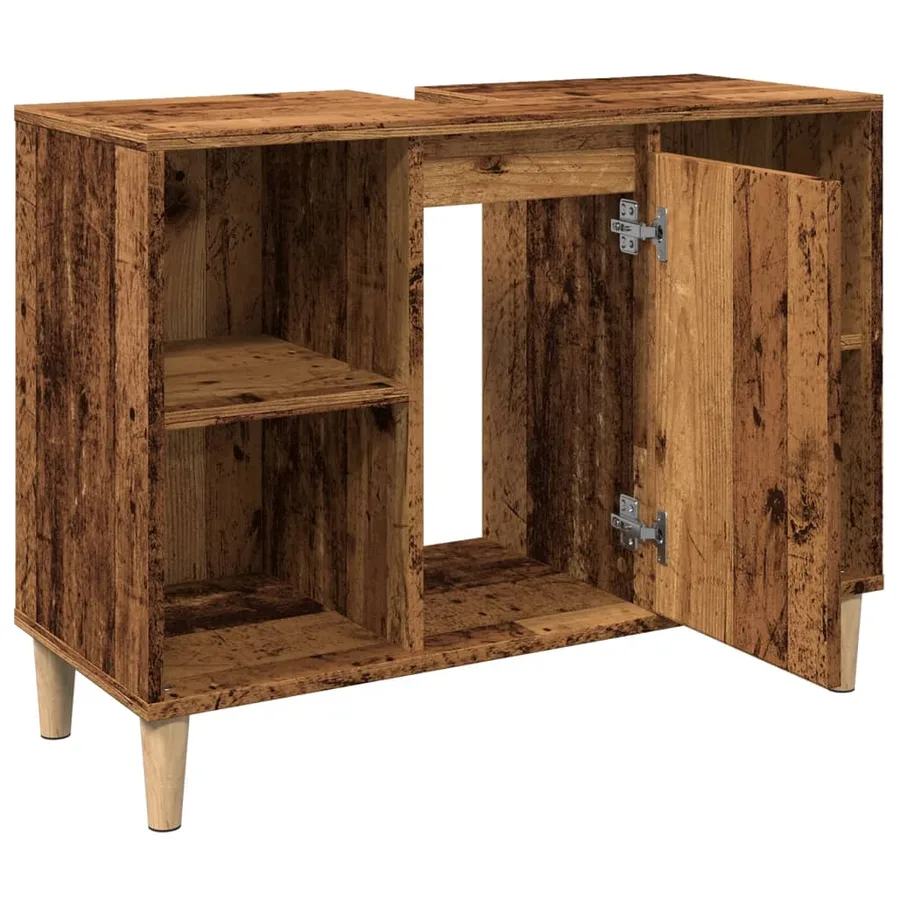 Armoire de salle de bain vieux bois 80x33x60 cm bois ingénierie - 6