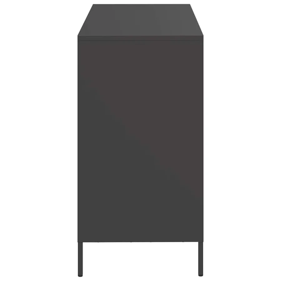 Buffet noir 101,5x39x73,5 cm acier laminé à froid - 6