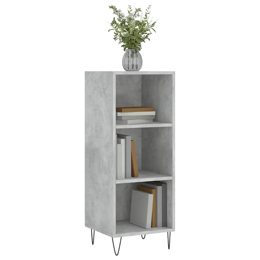 Buffet gris béton 34,5x32,5x90 cm bois d'ingénierie - 3