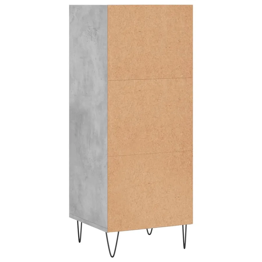 Buffet gris béton 34,5x32,5x90 cm bois d'ingénierie - 6