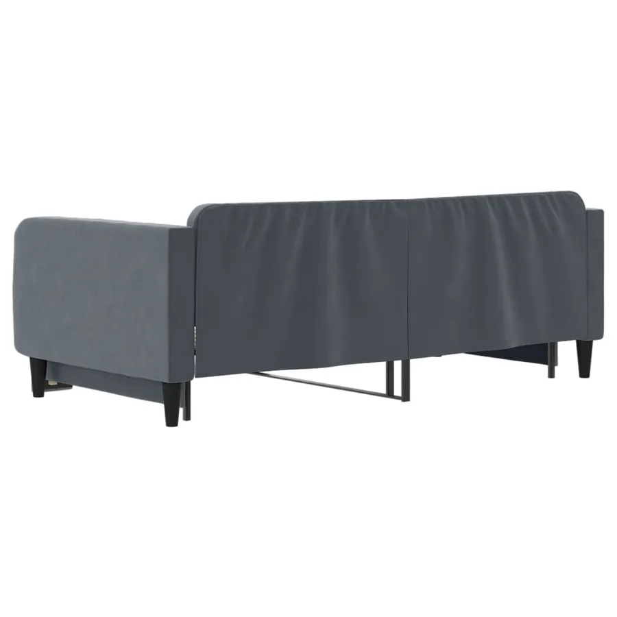 Lit de jour avec gigogne sans matelas gris foncé 100x200 cm - 5