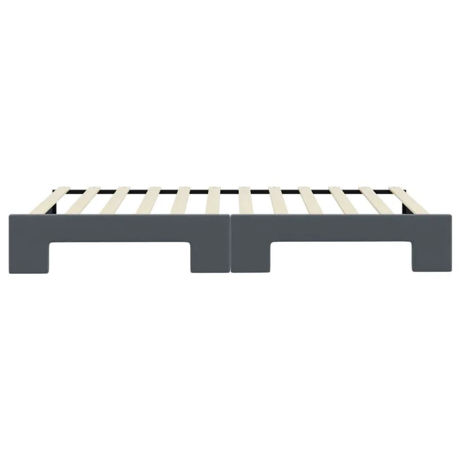 Lit de jour avec gigogne sans matelas gris foncé 100x200 cm - 9
