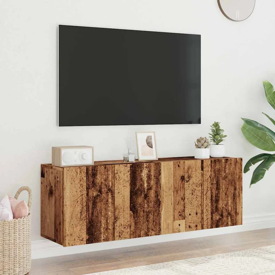 Meubles TV muraux 2 pcs vieux bois 60x30x41 cm - 3