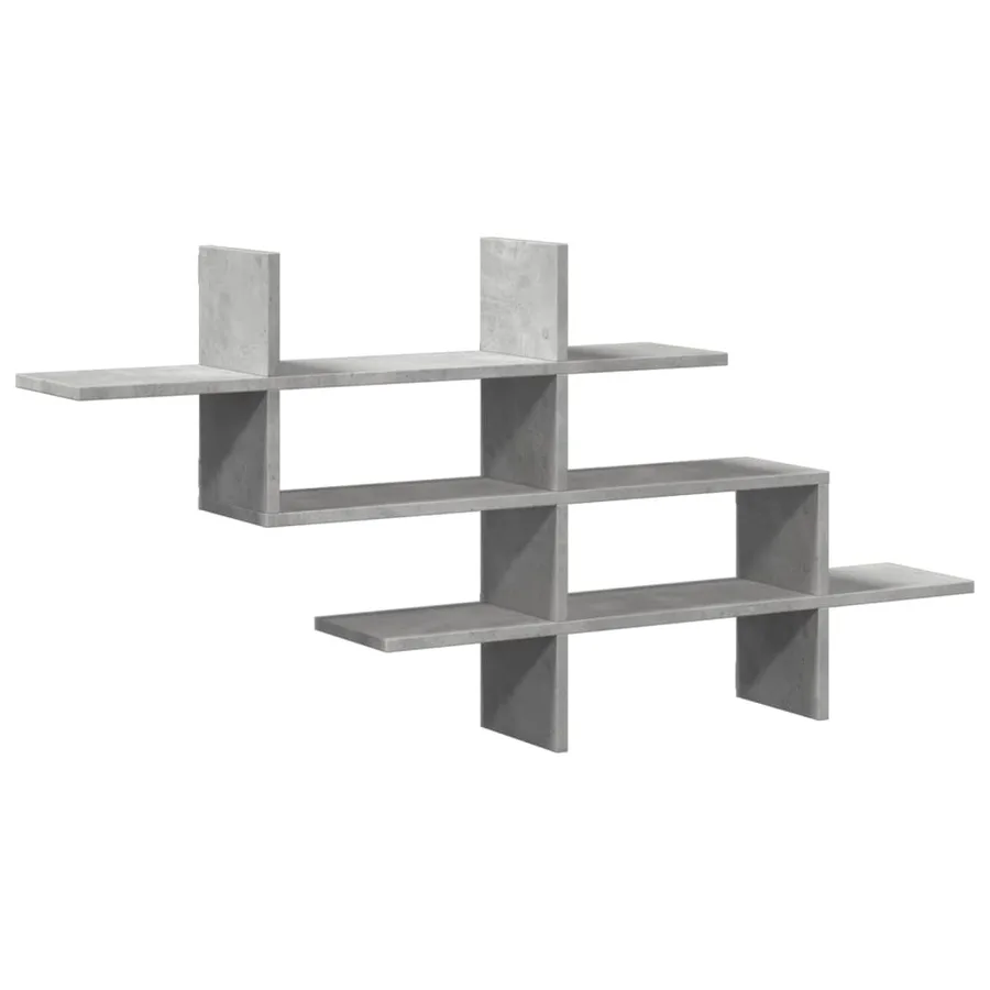 Étagère murale gris béton 124,5x18x60,5 cm bois d'ingénierie - 2