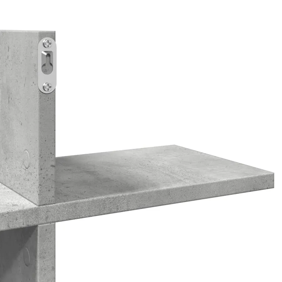 Étagère murale gris béton 124,5x18x60,5 cm bois d'ingénierie - 8