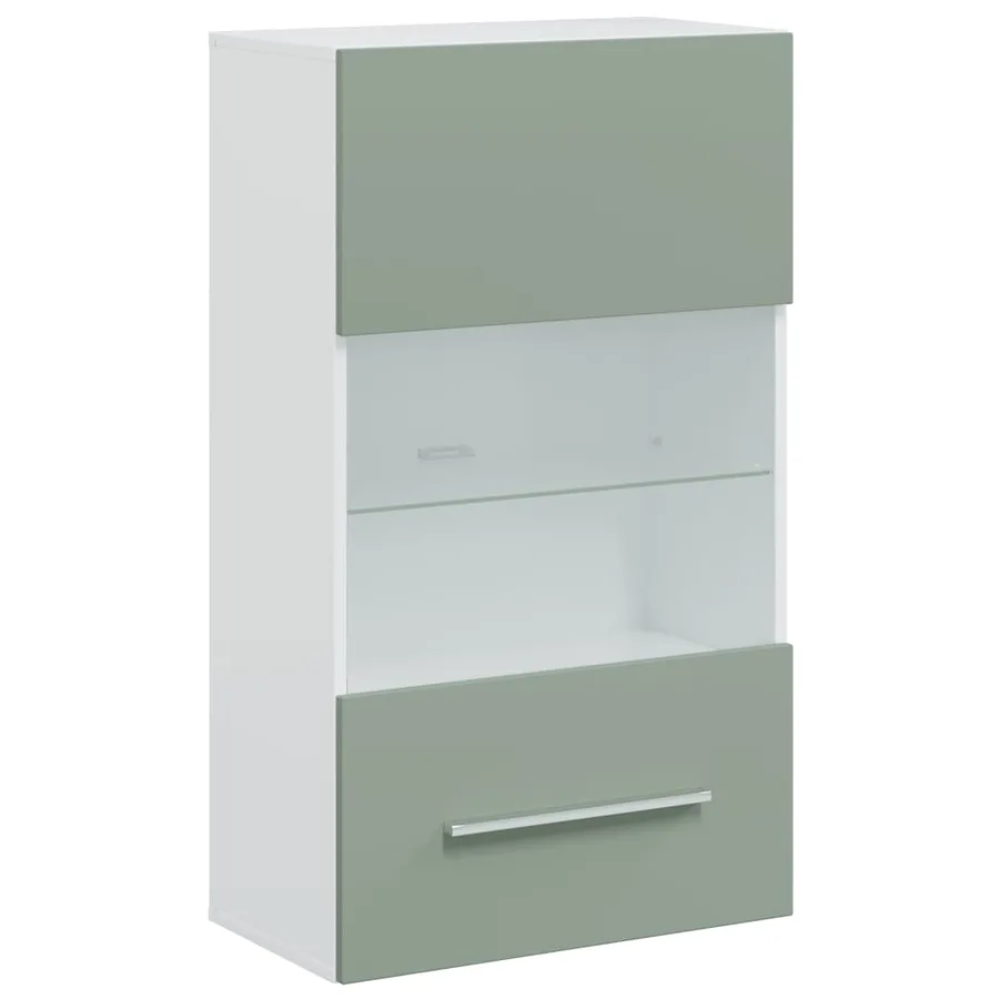 Meubles TV avec lumière LED 5 pcs vert olive bois d'ingénierie - 8