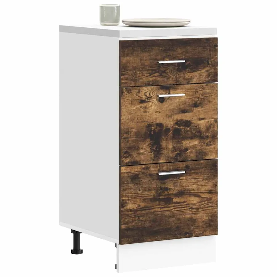 Meuble bas "Lyon" Chêne fumé 40 x 46 x 81,5 cm Bois d'ingénierie
