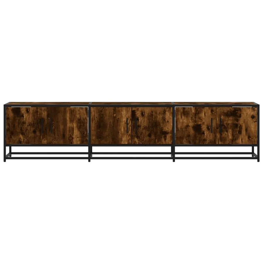 Meuble TV chêne fumé 180x35x41 cm bois d'ingénierie - 4