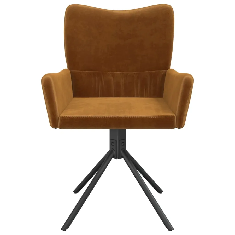 Chaises pivotantes à manger lot de 2 Marron Velours - 5