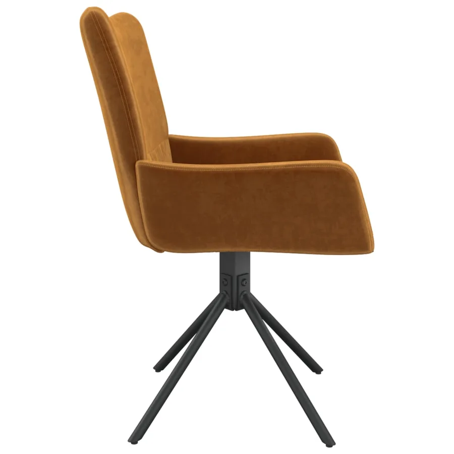 Chaises pivotantes à manger lot de 2 Marron Velours - 6