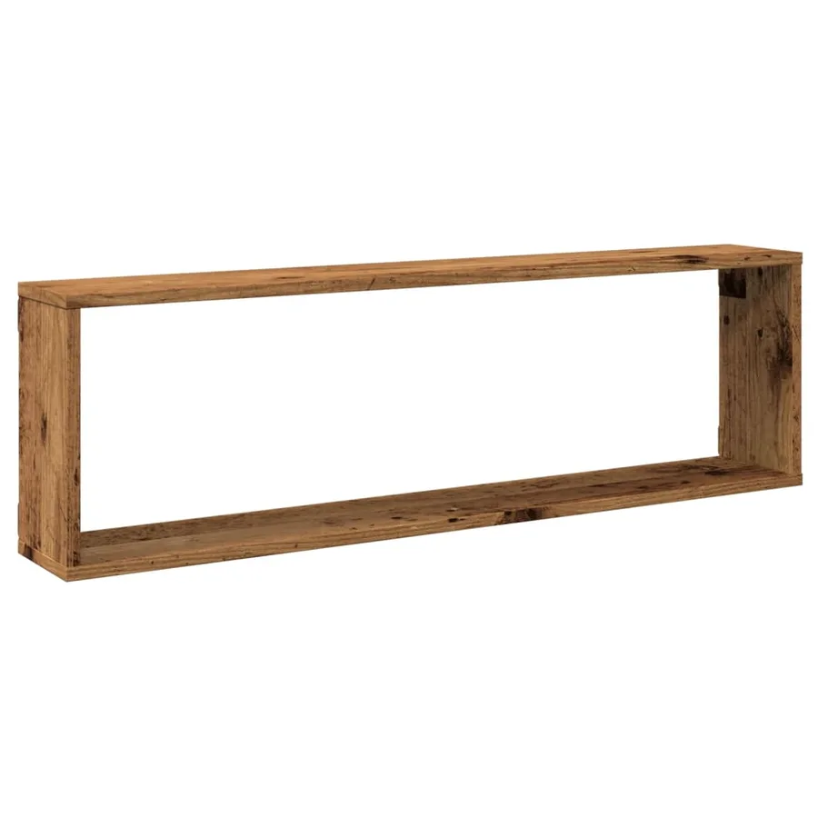 Étagères cube murales 2 pcs vieux bois 100x15x30 cm - 4
