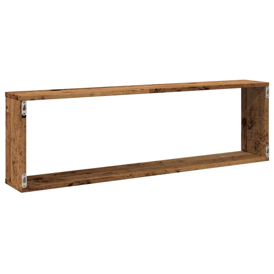 Étagères cube murales 2 pcs vieux bois 100x15x30 cm - 7