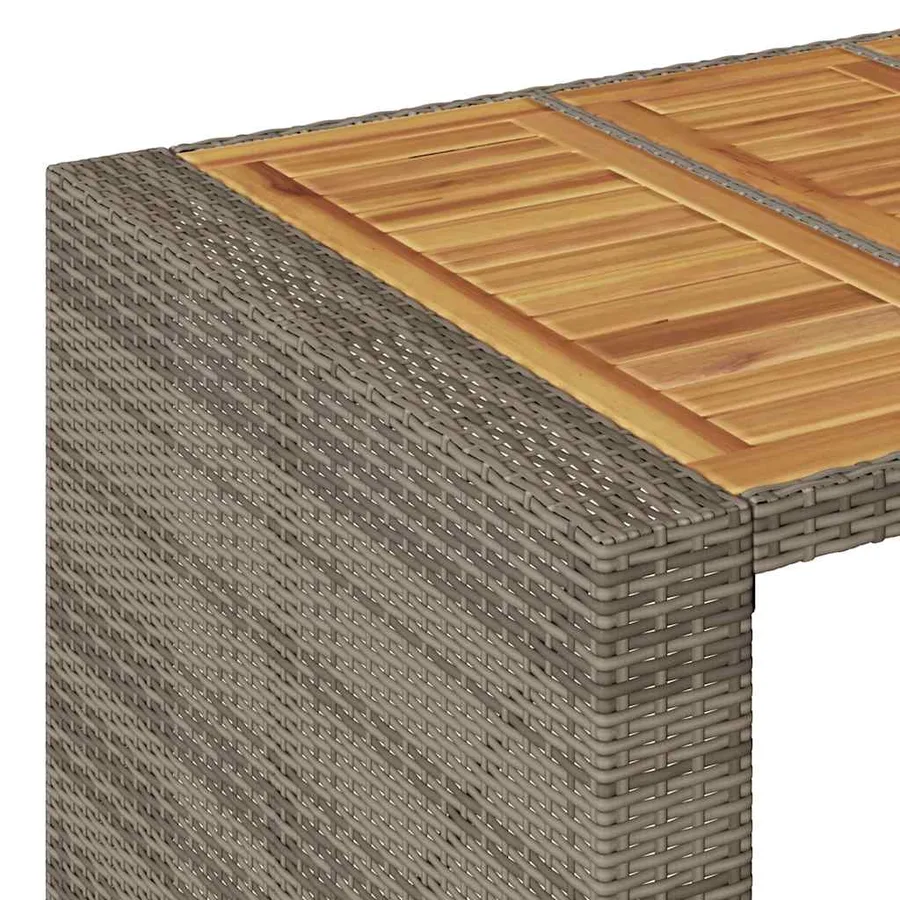 Ensemble de bar de jardin 5 pcs avec coussins gris poly rotin - 6