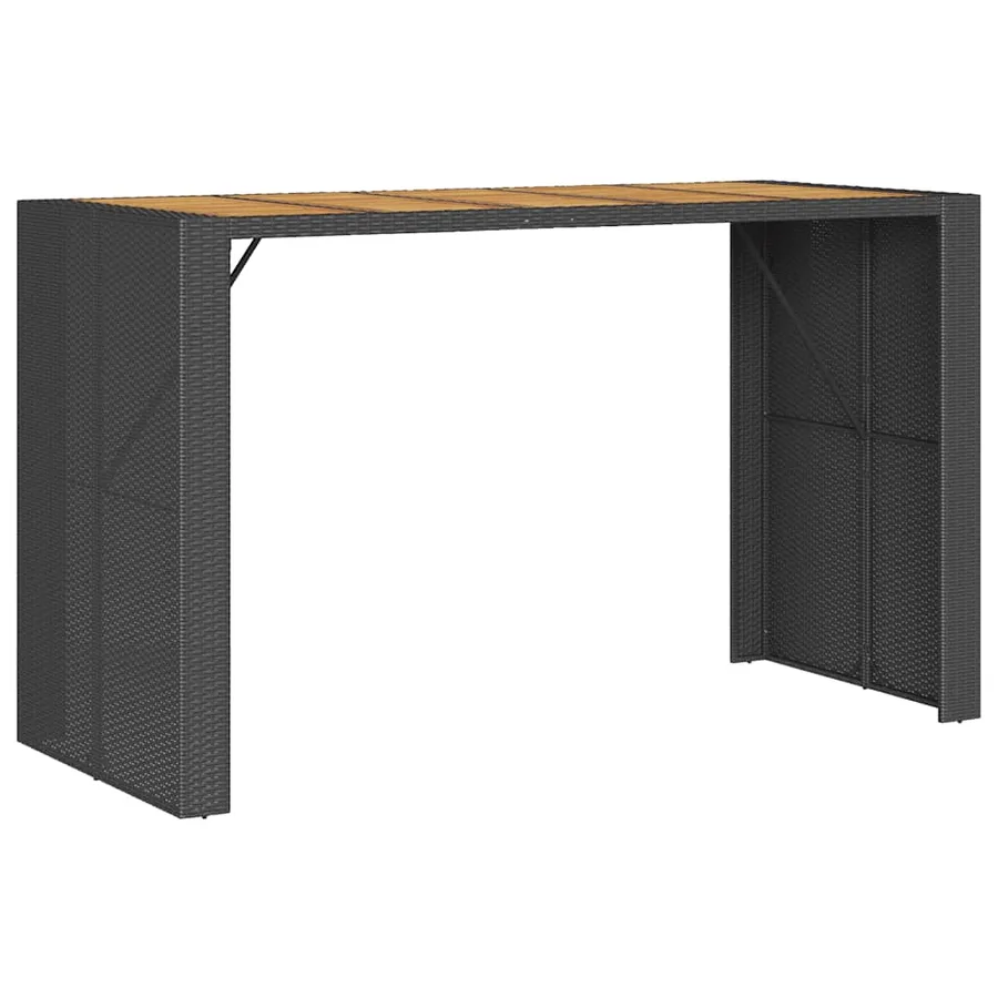 Ensemble de bar de jardin 7 pcs sans coussins noir poly rotin - 4