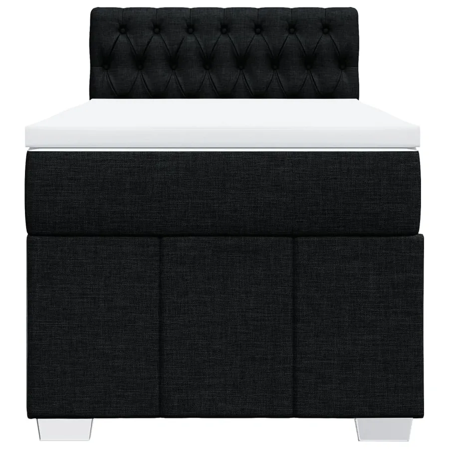 Sommier à lattes de lit et matelas Noir 80x200 cm Tissu - 4