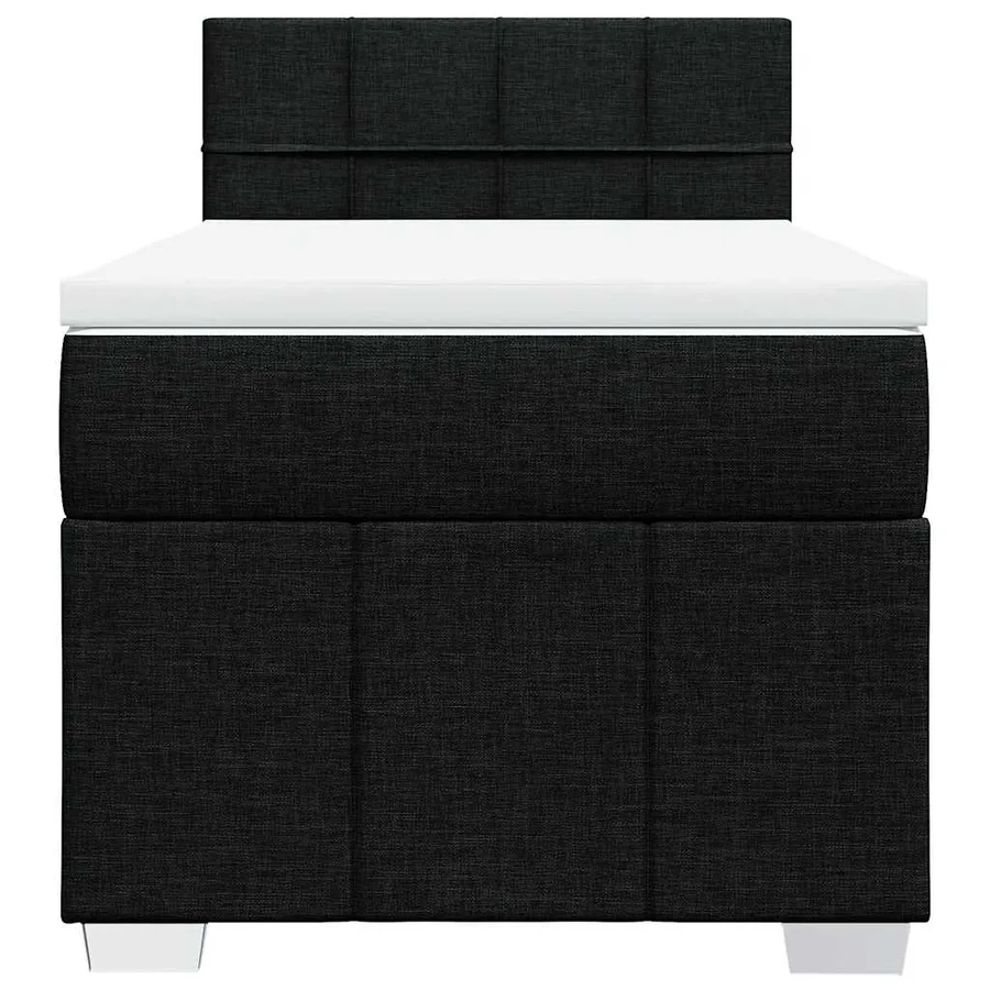 Sommier à lattes de lit et matelas Noir 80x200 cm Tissu - 4