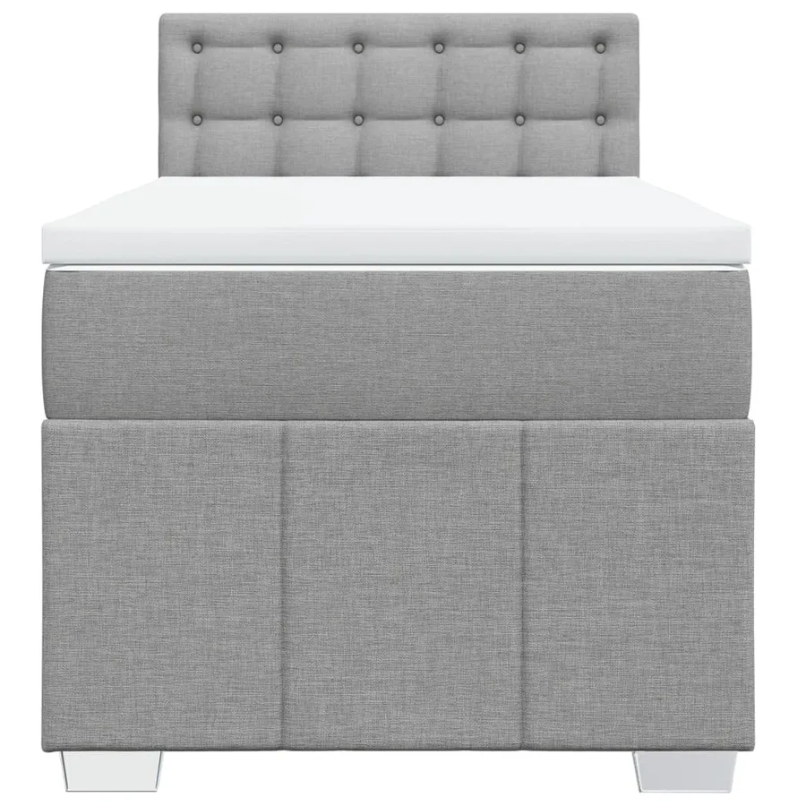 Sommier à lattes de lit avec matelas Gris clair 90x200 cm Tissu - 4