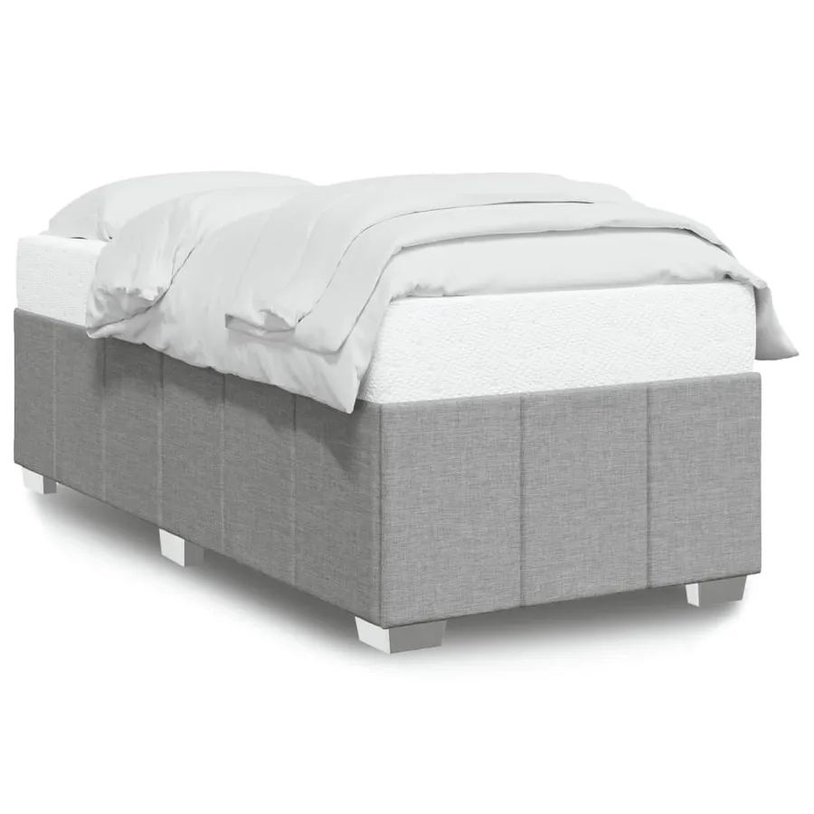 Cadre de lit sans matelas gris clair 90x200 cm tissu - 2