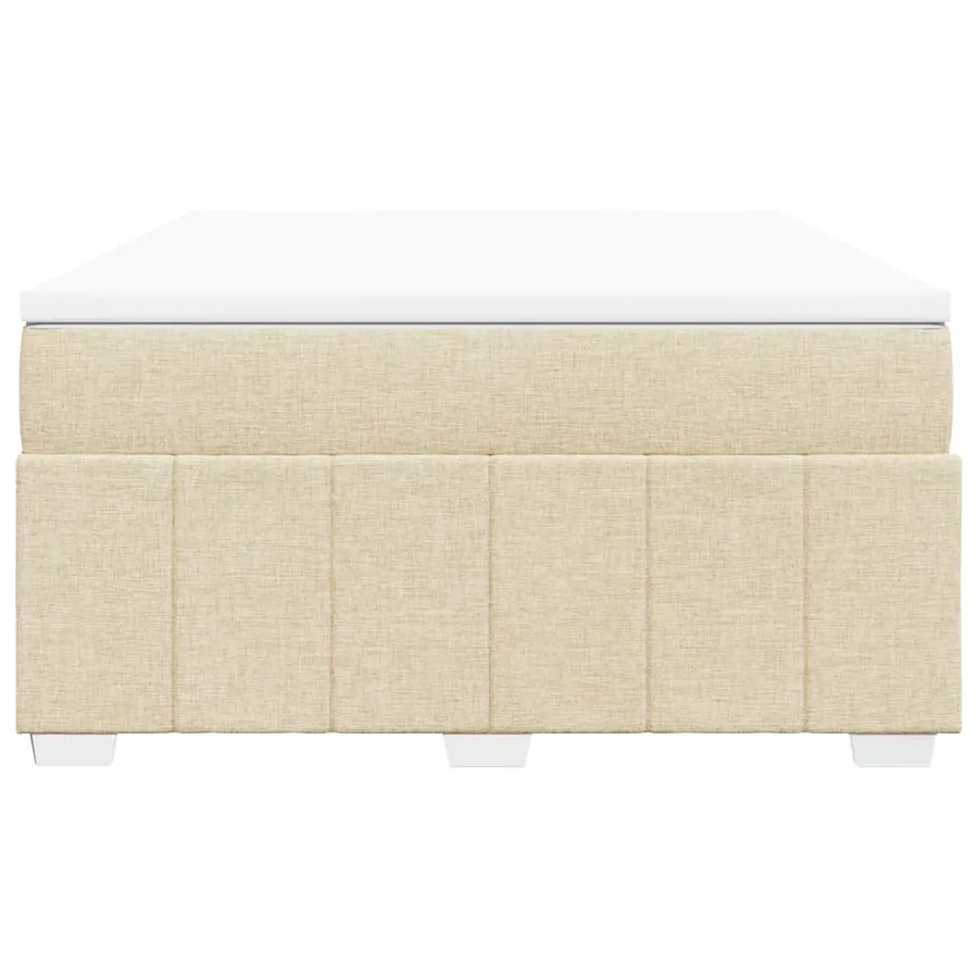 Sommier à lattes de lit avec matelas Crème 160x200 cm Tissu - 4