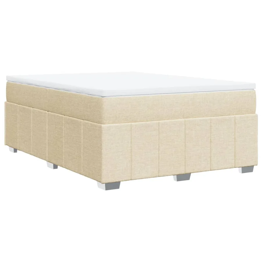 Sommier à lattes de lit avec matelas Crème 160x200 cm Tissu - 9