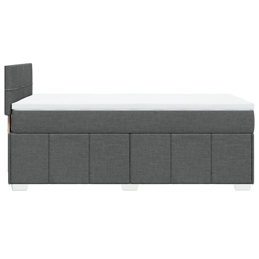 Sommier à lattes de lit avec matelas Gris foncé 90x200 cm Tissu - 5