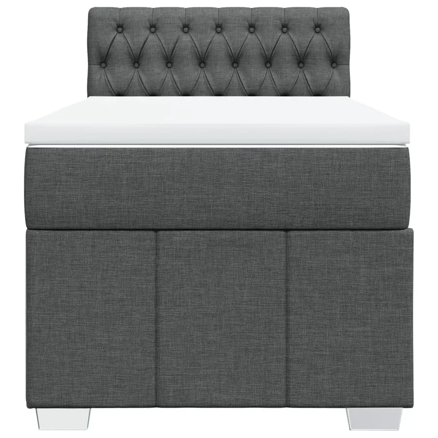 Sommier à lattes de lit avec matelas Gris foncé 90x200 cm Tissu - 4