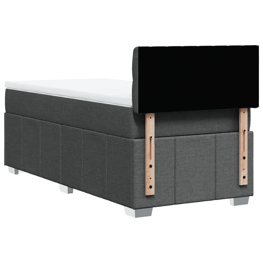 Sommier à lattes de lit avec matelas Gris foncé 90x200 cm Tissu - 6
