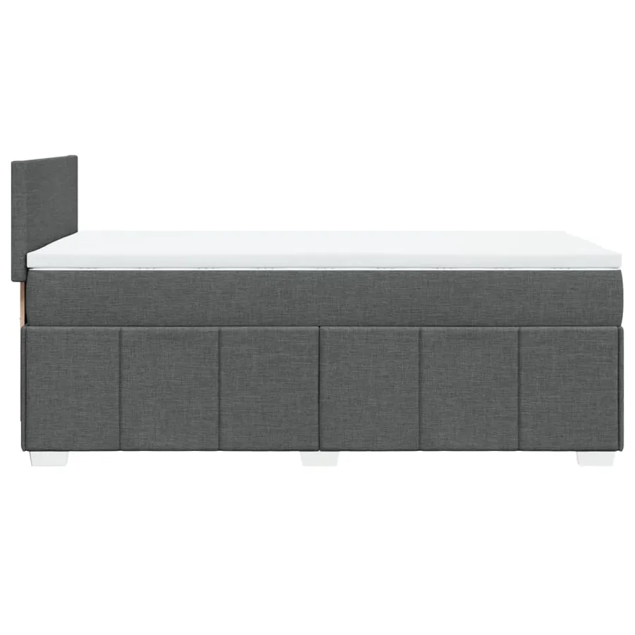 Sommier à lattes de lit avec matelas Gris foncé 100x200cm Tissu - 5