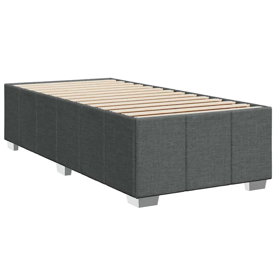 Cadre de lit sans matelas gris foncé 100x200 cm tissu - 3