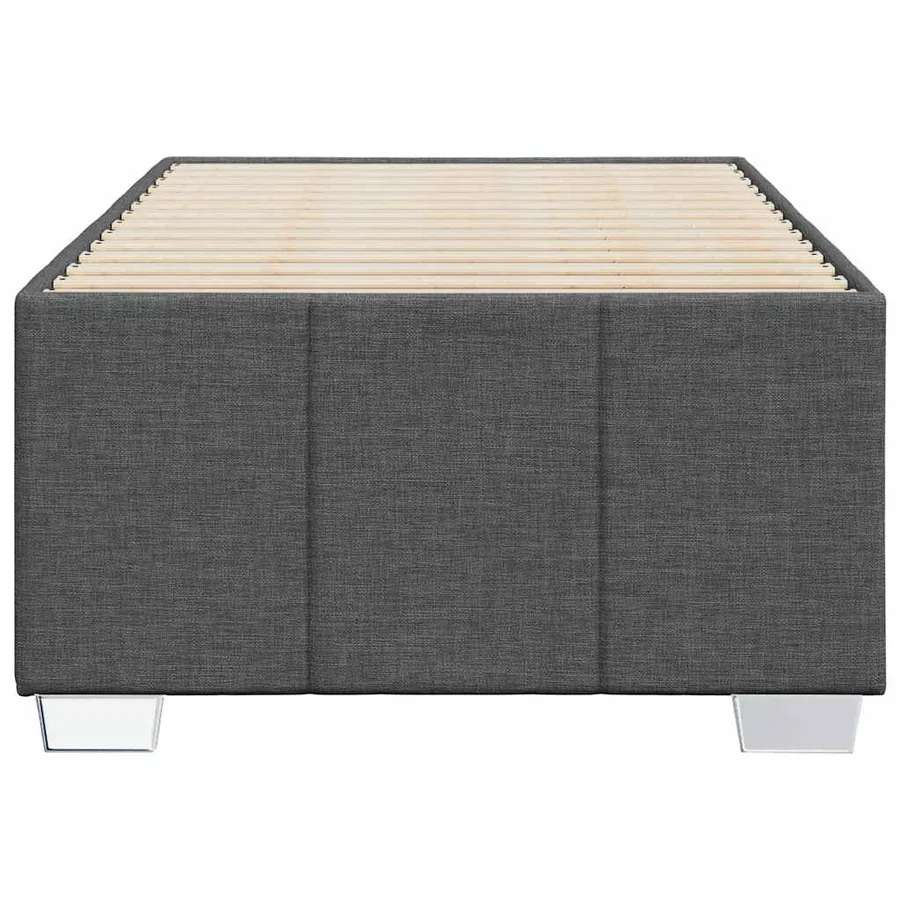 Cadre de lit sans matelas gris foncé 100x200 cm tissu - 4