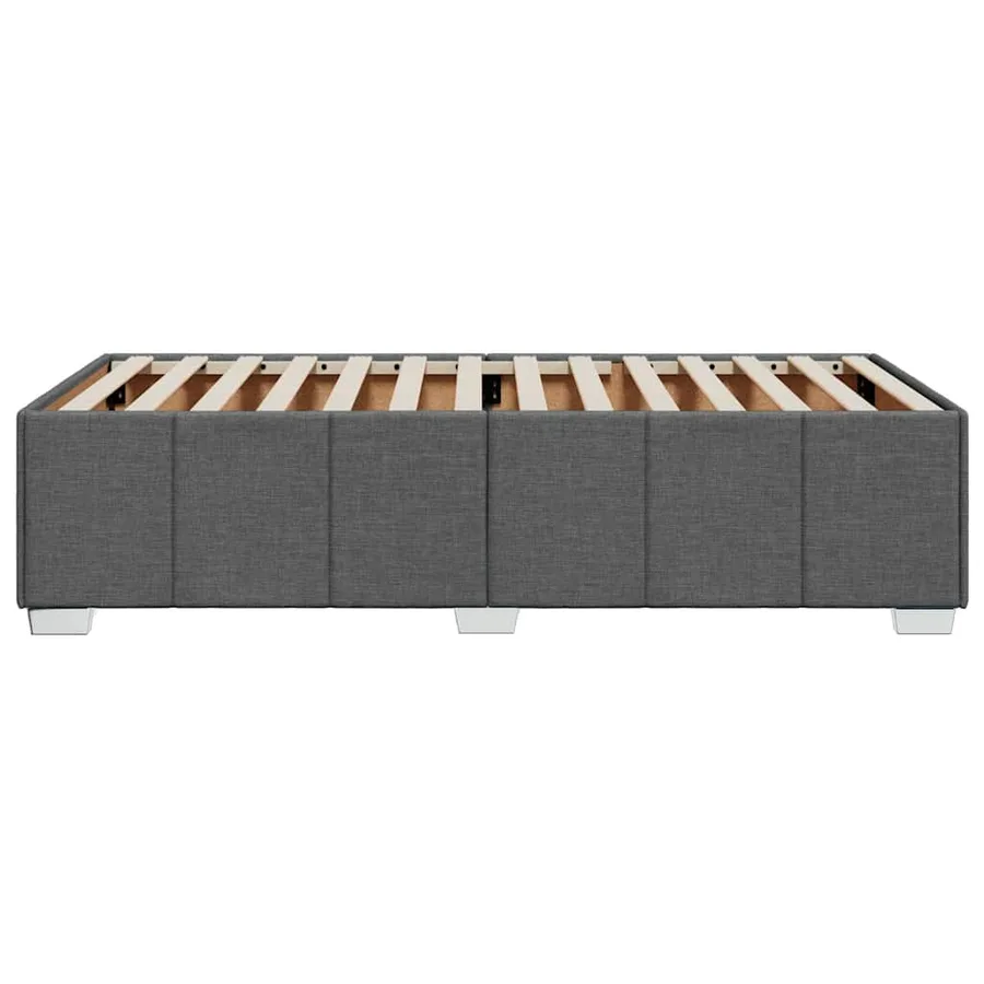Cadre de lit sans matelas gris foncé 100x200 cm tissu - 5