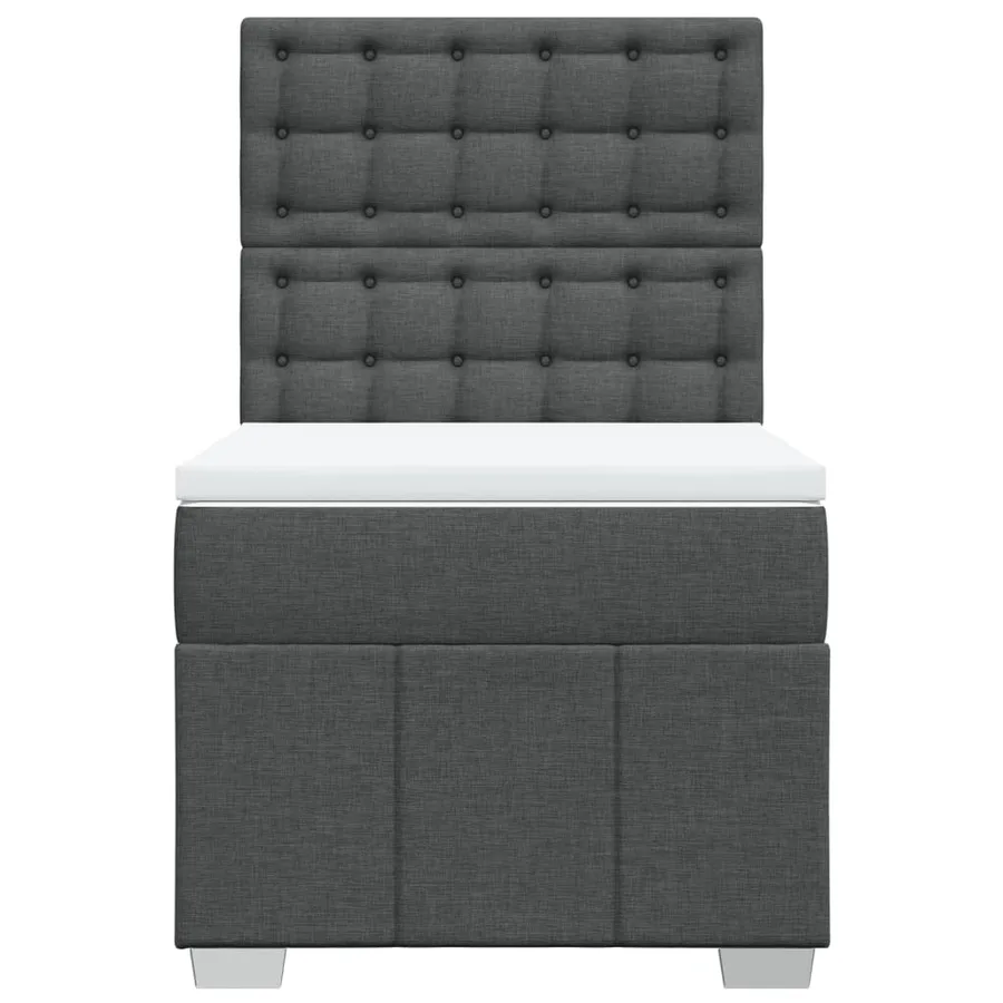 Sommier à lattes de lit avec matelas Gris foncé 100x200cm Tissu - 6