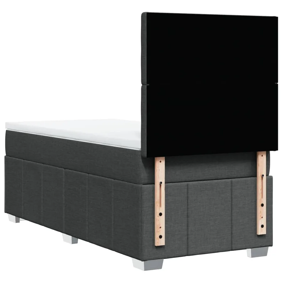 Sommier à lattes de lit avec matelas Gris foncé 100x200cm Tissu - 8