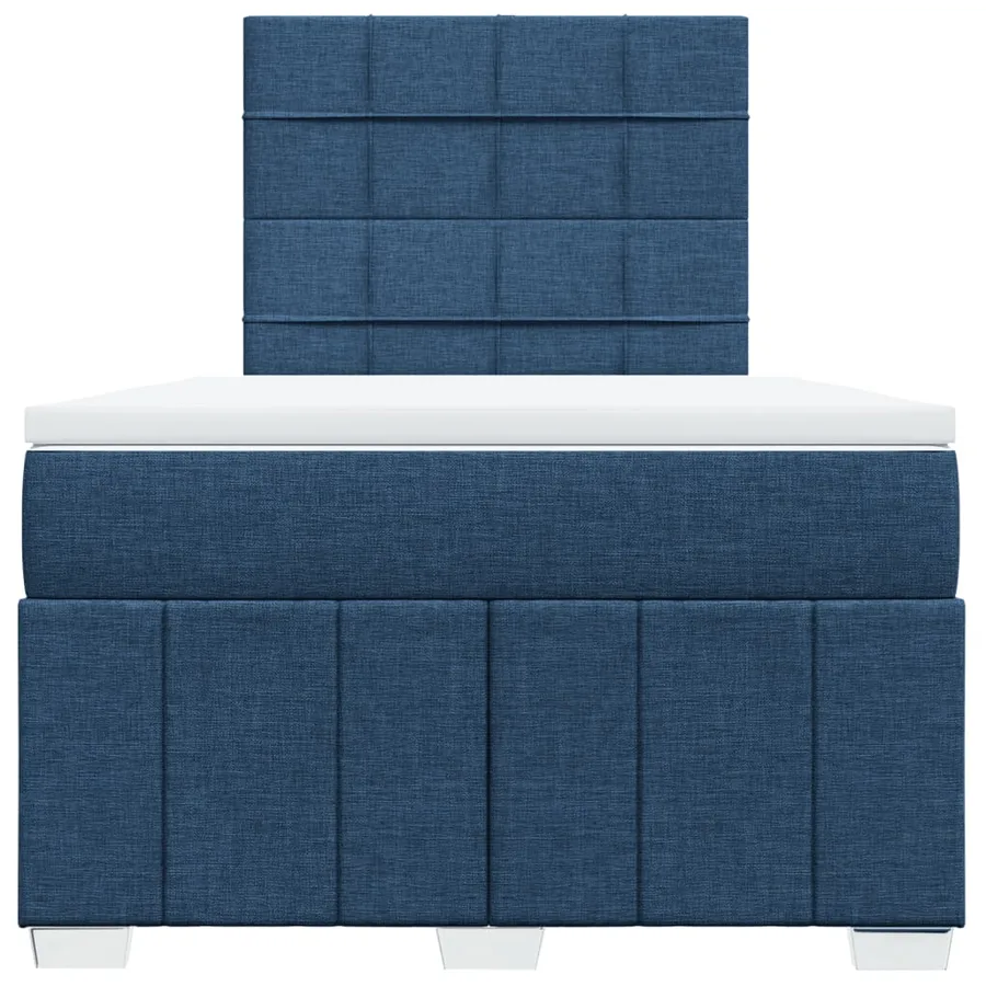 Sommier à lattes de lit avec matelas bleu 120x190 cm tissu - 6