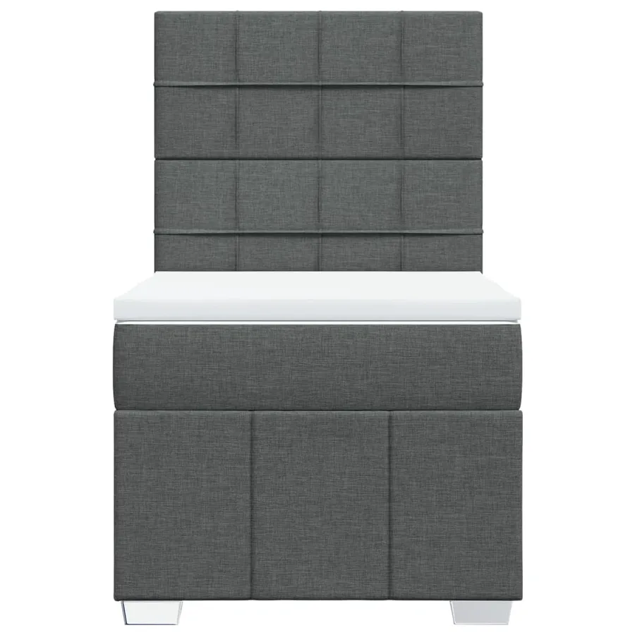 Sommier à lattes de lit avec matelas Gris foncé 100x200cm Tissu - 6