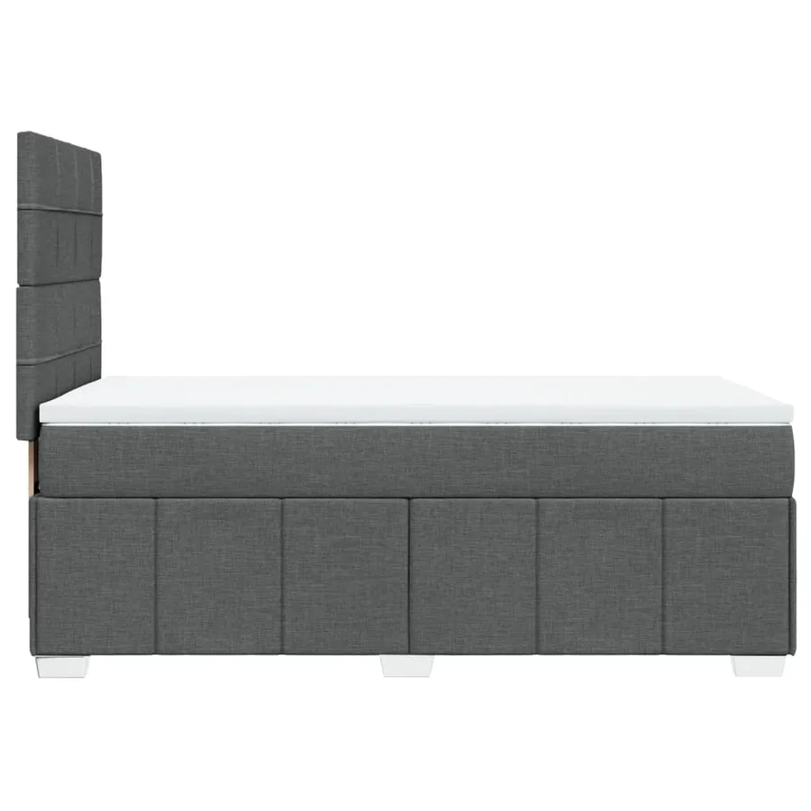 Sommier à lattes de lit avec matelas Gris foncé 100x200cm Tissu - 7