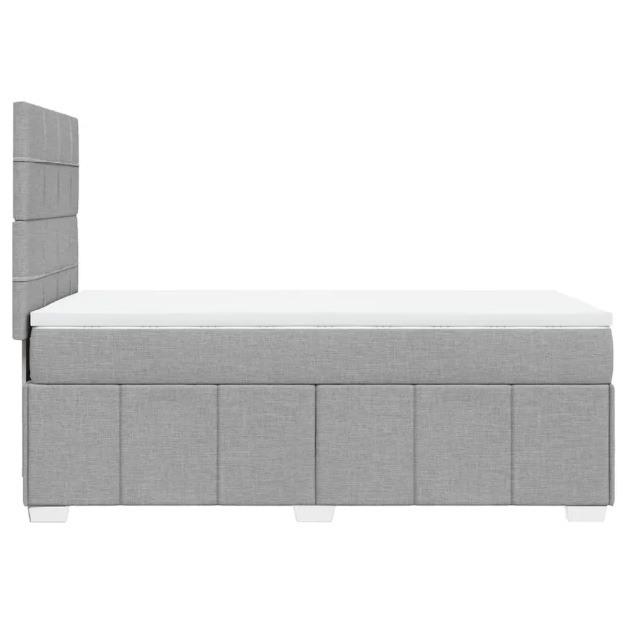 Sommier à lattes de lit et matelas Gris clair 90x190 cm Tissu - 5