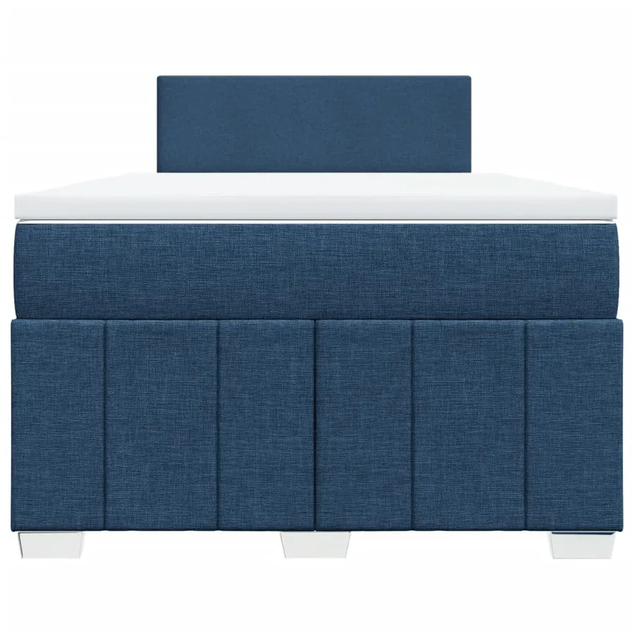 Sommier à lattes de lit avec matelas bleu 120x190 cm tissu - 6