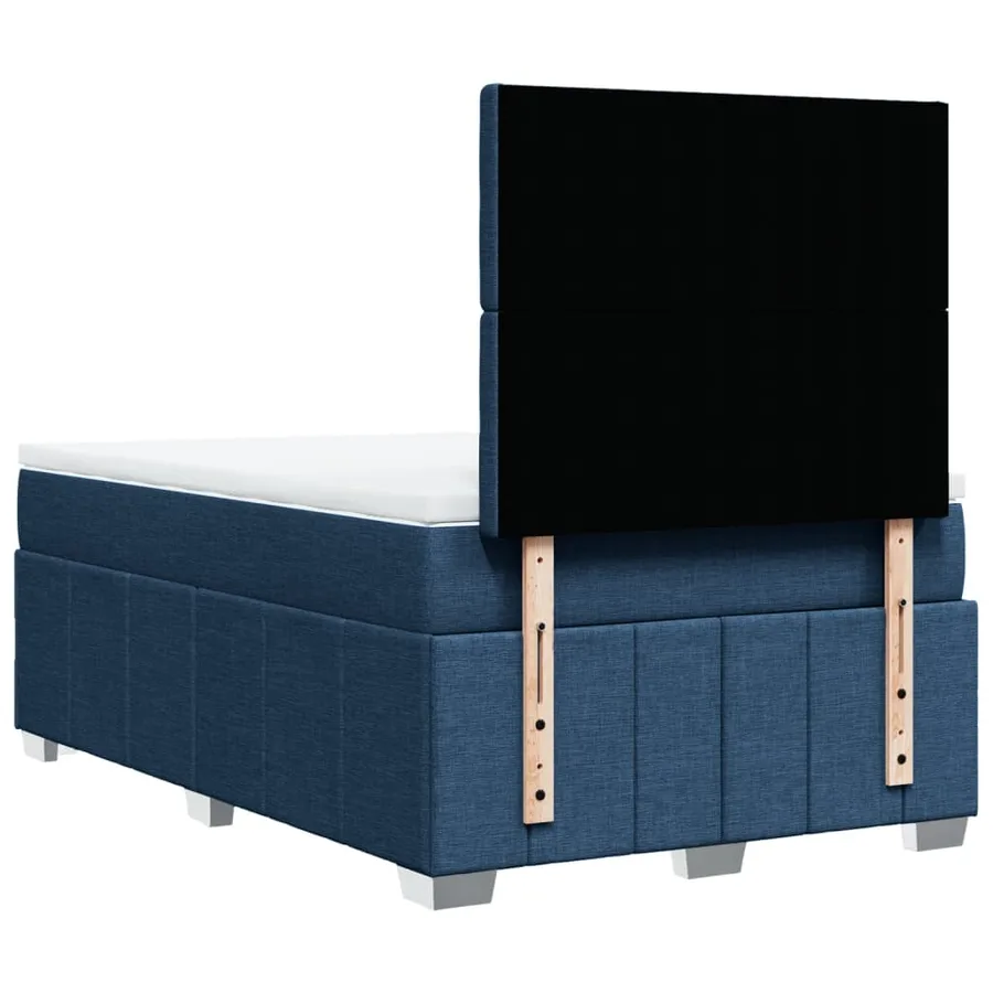 Sommier à lattes de lit avec matelas bleu 120x190 cm tissu - 6
