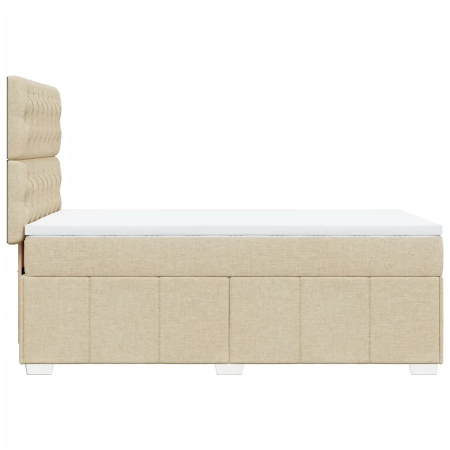 Sommier à lattes de lit et matelas Crème 90x190 cm Tissu - 5