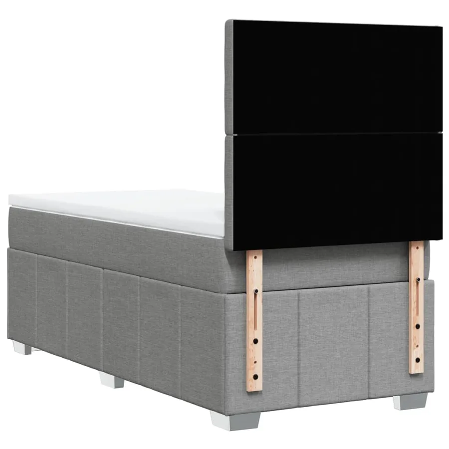 Sommier à lattes de lit et matelas Gris clair 90x190 cm Tissu - 8