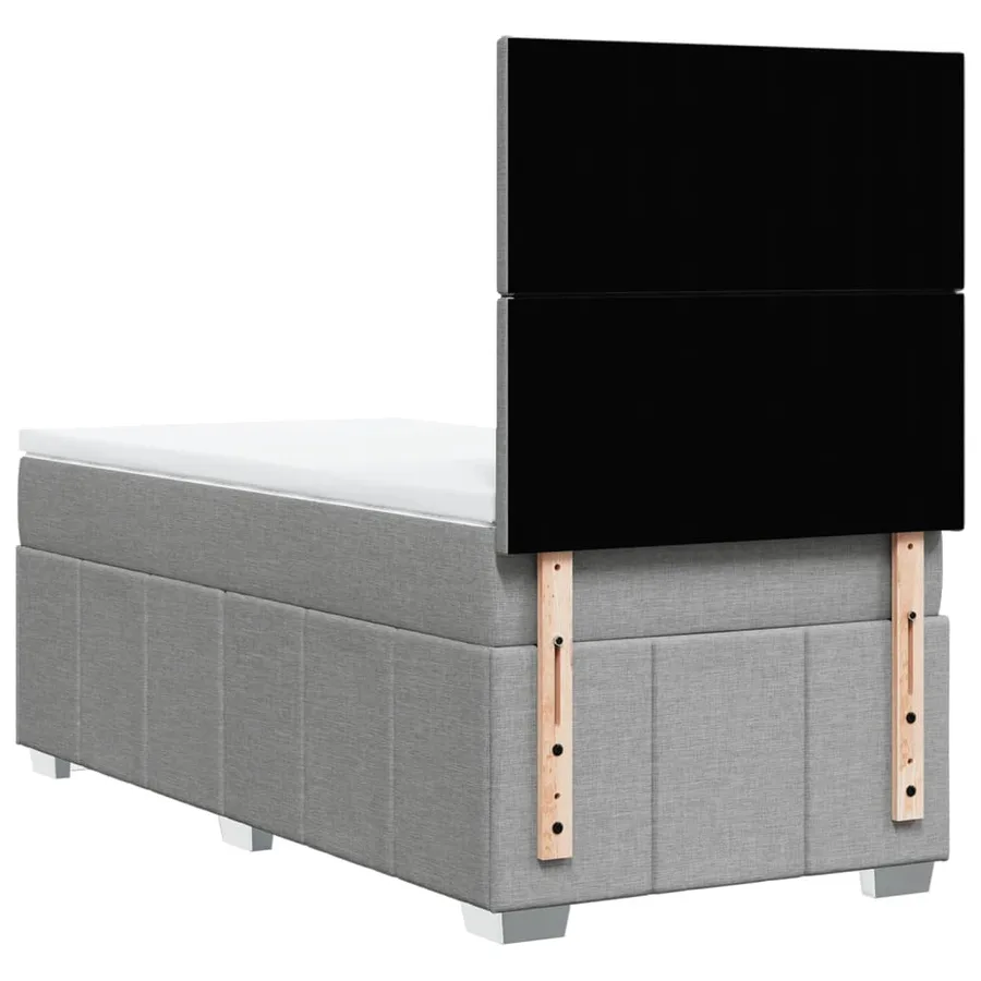 Sommier à lattes de lit et matelas Gris clair 90x190 cm Tissu - 8